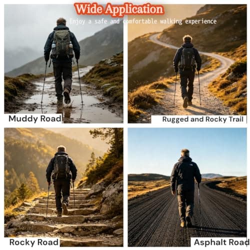 4 Pack Trekking Pole Rubber Tips, 11mm Universal Walking Stick Replacement Caps, Non Slip Reinforced Ferrules for Hiking Poles, Walking Poles, Canes and Trail Trekking — view 6