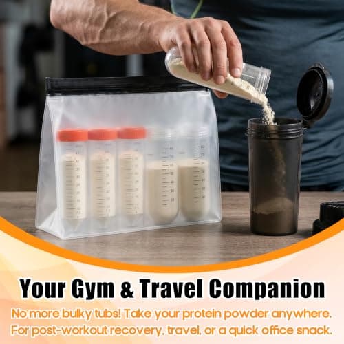 YINGENIVA Protein Powder Dispenser Container Set for Gym Fitness Travel — view 6
