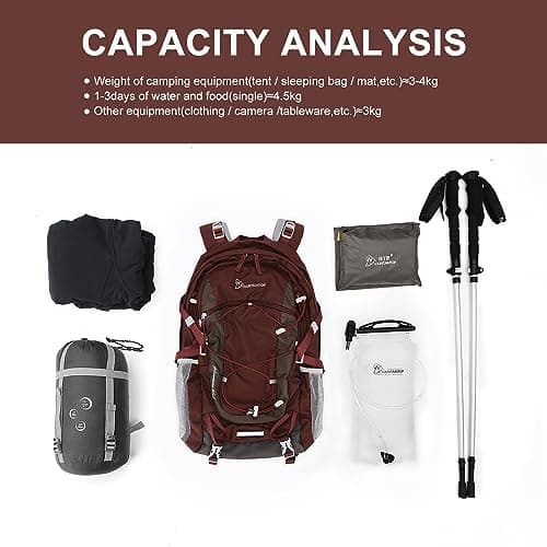 MOUNTAINTOP 40L Hiking Backpack Water Resistant Trekking Rucksack Unisex — view 4
