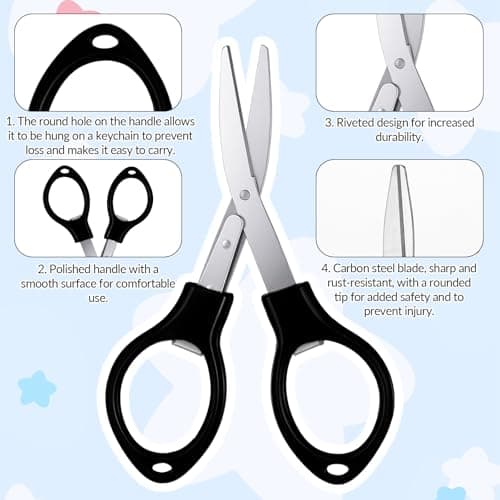 4Pcs Portable Mini Travel Scissors, Folding Scissors, Small Stainless Steel Foldable Scissor, Foldable Pocket Scissor for Home, Paper Cutting, School, Campin and Office — view 5