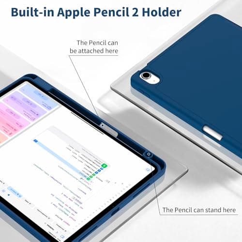 EasyAcc Case for iPad Air M4/M3/M2 11 inch+ Pencil Holder, Sea Blue — view 4