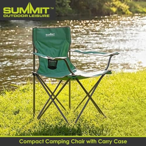 Folding Camping Chair With Cup Holder | Carry Bag | 2 Set Light Green — view 6
