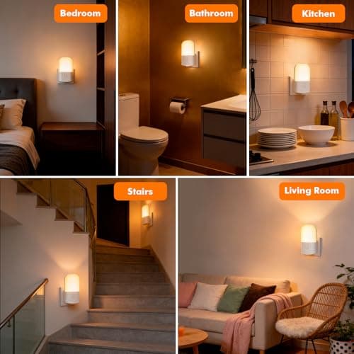 GRIFEMA Plug in Night Light with Dusk to Dawn Photocell Sensor, White — view 6