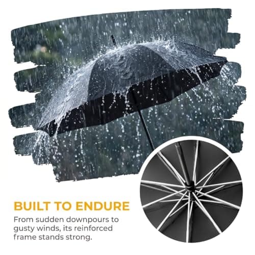 Knubbuf Compact Windproof Travel Umbrella with Carabiner Handle - UV Protection SPF 50 Handheld Parasol, Auto Open Close Mini Umbrella for Women Men, Rain & Sun Protection (D, 105CM) — view 4