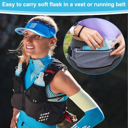 Flintronic TPU Foldable Water Bottles, 2-Piece Soft Flask, BPA-Free, for Hydration on Backpacks, Bicycles, Hiking, Jogging, Camping, and Climbing (250ml, Light Blue) — view 6