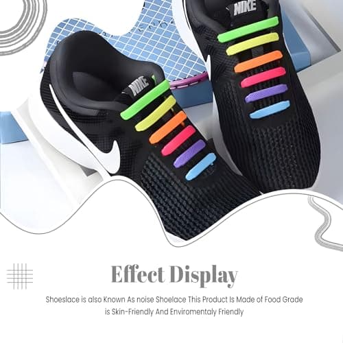 NAVZA No Tie Elastic shoe laces- Flat Elastic Laces for Converse Air Force Sneakers Boots, Waterproof Silicone Tieless shoe laces, Slip-on Any Shoes — view 6