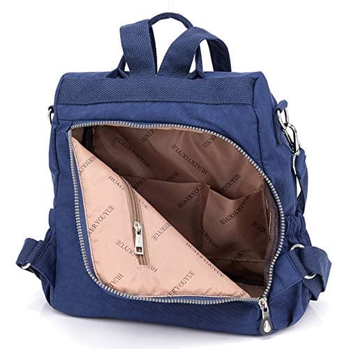 Estwell Women Backpack Ladies Rucksack Handbag Anti-theft Waterproof Nylon School Bag Travel Casual Daypack Fashion Shoulder Bag, Dark Blue — view 3