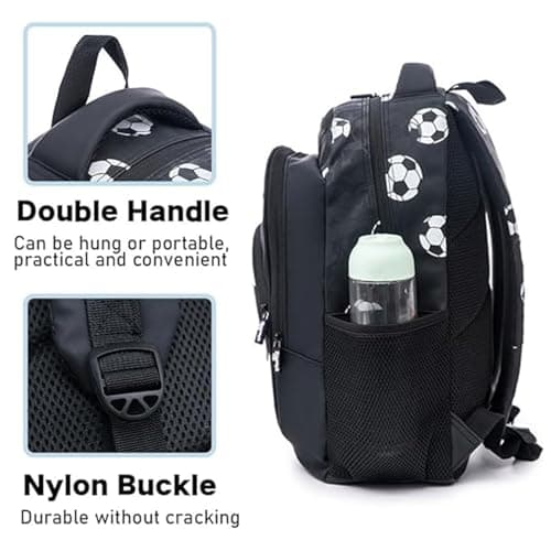 Kids Football School Backpack for Boys & Teens, Lightweight Water Resistant — view 6