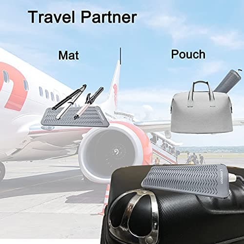 Lessmon Heat Resistant Mat Pouch with Glove for Styling Tools, Gray — view 3