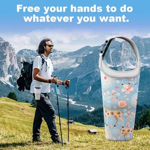 XINGSUI 2 Pieces Water Bottle Carrier Bag, 2 Colours, for Hiking,Travelling — view 4