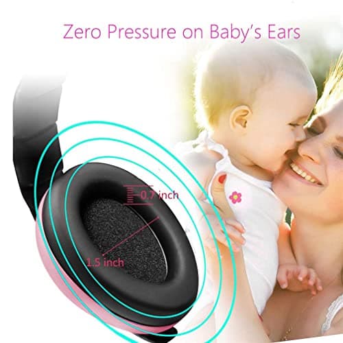 YANKUIRUI Ear Defenders Baby Noise cancelling headphones For Age 0 To 3 Years Toddlers at Plane, Firework, Concert, Cinema Pink — view 3