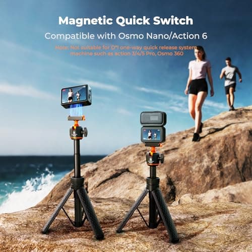 K&F CONCEPT 25.6"/65cm Magnetic Quick Release Tripod for DJI Osmo Action 6 — view 2