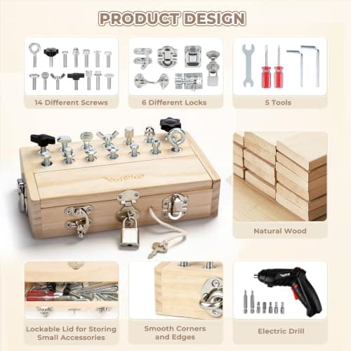 Vanplay Montessori Toys for 3 4 5 Year Olds with Electric Drill — view 6
