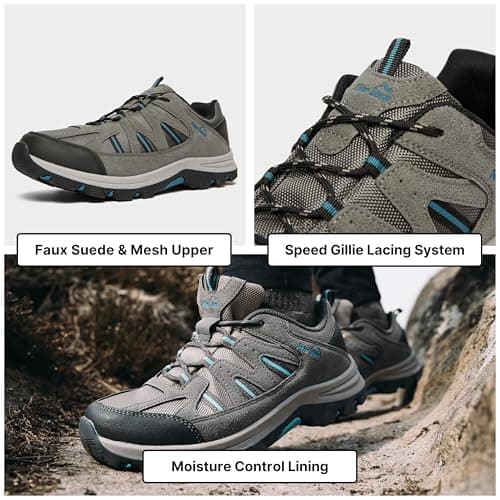 Peter Storm Men's Buxton Vent Walking Shoe with High Traction Rubber Sole & Speed Lacing, Lightweight, (Grey, UK Footwear Size System, Adult, Men, Numeric, Medium, 10) — view 4