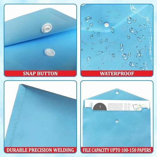A4 Plastic Document Wallets – 5 Assorted Pastel Colours — view 5