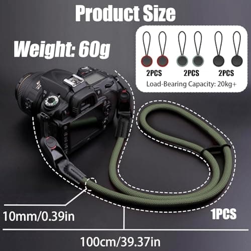 Camera Strap Quick Release Climbing Rope Camera Neck Strap Army green — view 2