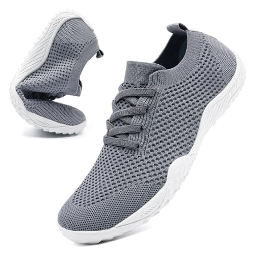 Barefoot Shoes Womens Gym Trainers Slip on Trainers Light Grey Size 6