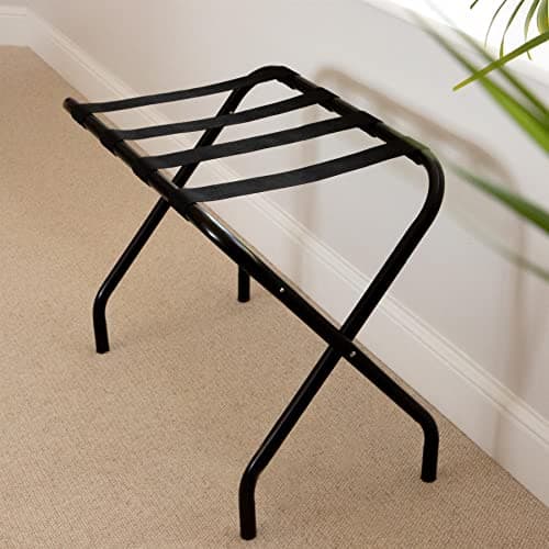 Harbour Housewares Folding Metal Luggage Racks - Black - Pack of 2 - Portable Folding Single Tier Home Bedroom Suitcase Foldable Suit Case Holder Travel Chest Storage Stand — view 4