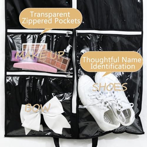 Blushtier 40" Cheer Uniform Garment Bag Cheerleading, Black,Gold — view 3