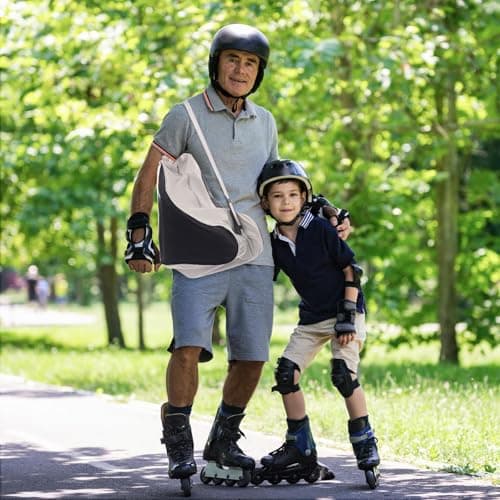 YEENAIV Skating Shoes Carry Bags Roller Skate Bag, Oxford Ice Skates Storage Bag for Kids & Adults, Unisex Adults Ice & Skate Bag Ii Fabric and Beach with Adjustable Shoulder Strap (Grey) — view 6