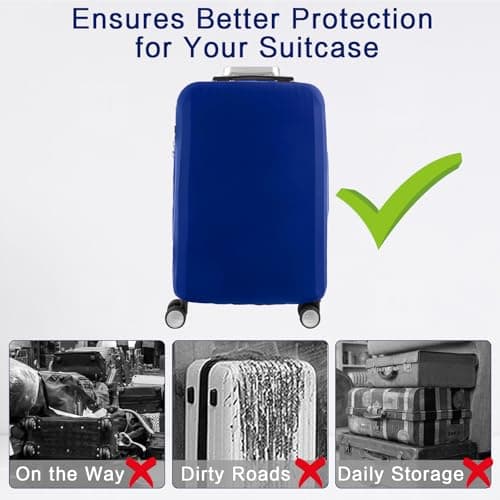 Bomiclss Elastic Suitcase Cover - Suitcase Protector for 26-28 Inch, Waterproof Dustproof Luggage Cover Black Baggage cover for Travel (Blue, L) — view 5