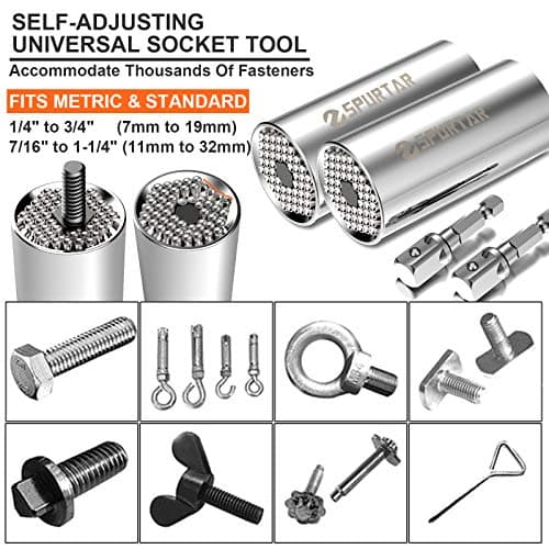 Spurtar Universal Socket Wrench Set (11-32mm 7-19mm) with Drill Adapters — view 4
