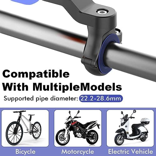 Modonghua 360° Rotatable Adjustable Motorcycle Phone Mount, Bike Phone Holder, Motorcycle Phone Holder with Adapter Quick Release, Out Front Bike Mount for Most 4.7-7.2inch Smartphone (black+blue) — view 6