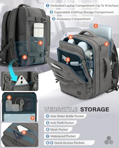 VANKEV 40x30x20 Expandable Ryanair EasyJet Eurowings Wizz Air Cabin Bag — view 3