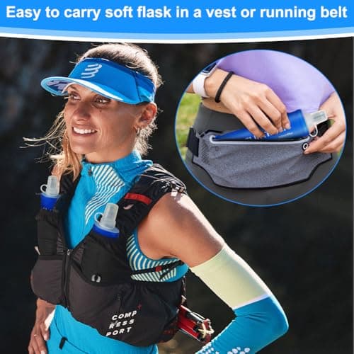 Flintronic 2PCS Soft Flask TPU, 250ML Collapsible WaterBottle, Lightweight Running Soft Bottle for Unisex Hydration, BPA-Free, Leakproof Foldable Bottle for Running, Cycling, Climbing — view 6