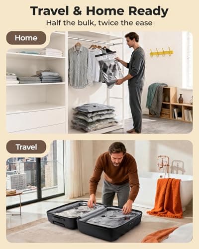 BAGSMART Travel Vacuum Bags for Suitcase & Home, 15 Pack with Wireless Pump — view 5