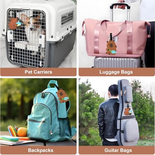2PCS Luggage Tags, Cute Capybara Suitcase Tags, Silicone Secure Suitcase Labels for Travel Perfect to Quickly Spot, Baggage Labels Suitcases Name ID Cards Travel Accessories for Kids Boys Girls — view 5