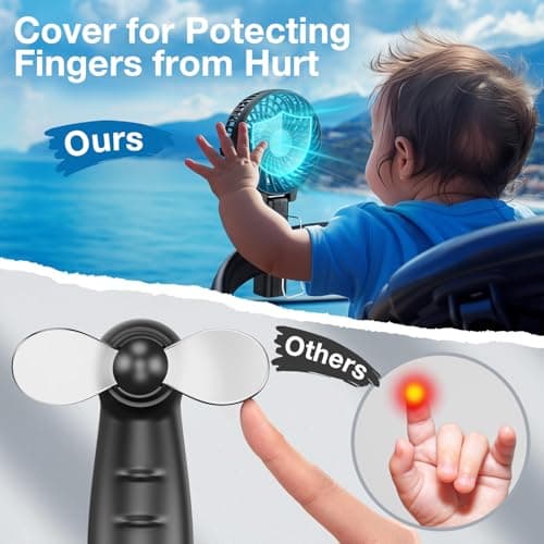 VersionTech Hand Held Fan,Portable Handheld USB Rechargeable Fans with 3 Speeds,Battery Operated Electric Powered Mini Foldable Desk Desktop Fans for Home Office Ceiling Travel Black — view 5