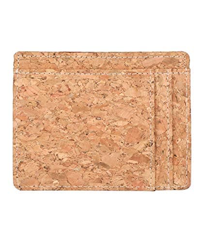 Hudson & James Designer Cork Vegan Eco Friendly RFID Blocking Wallet Minimalist Slim ID Case Credit Card Holder for Men Women (Natural Cork)