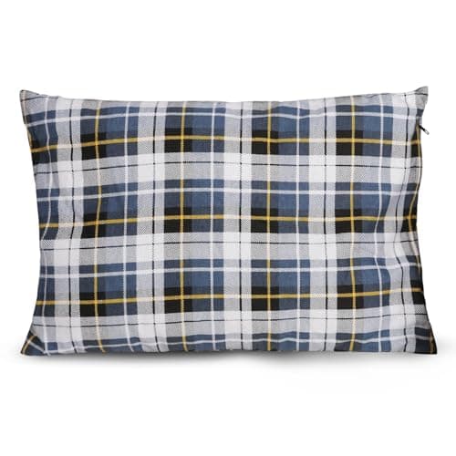 REDCAMP Small Camping Pillow for Adults,Flannel Travel Pillow,Blue