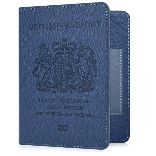 YAVIV Passport Holder for Women&Men,Travel Wallet RFID Blocking-Blue