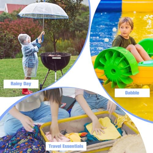 ZOCONE 8 Pack Multicolor Rain Poncho Kids Disposable Ponchos for Girls Boys, Waterproof Poncho Kids Plastic Rain Ponchos for Outdoors — view 6