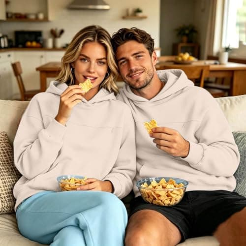 2026 Zip Up Hoodies for Women UK Oversized Casual Sweatshirts Cozy Hooded Sweatshirt With Large Pocket And Front Earphone Pocket For (Beige, XL) — view 6