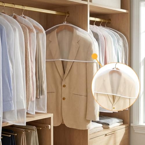 8 Pcs Clothes Covers, Suit Covers For Hanging Clothes, Suit Cover for Hanging Clothes, Suitable for Suits, Dresses,Jackets,Dress Closet Storage — view 6
