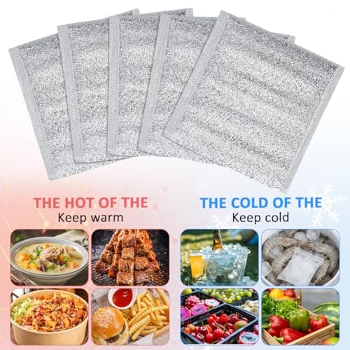 Gatuida 50pcs Aluminum Foil Insulation Bags Thick Disposable Food Fresh-keeping Pouches for Picnic Lunch Travel Camping Thermal Heat and Cold Preservation — view 2