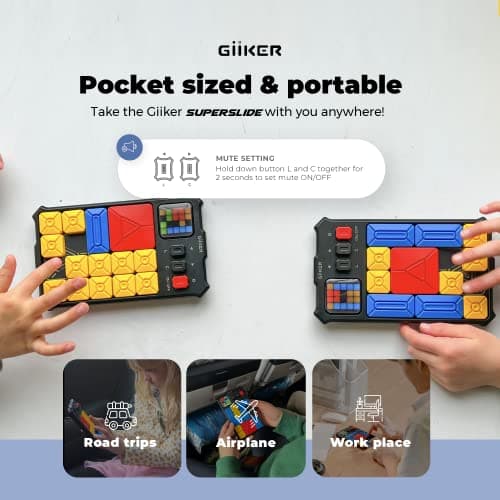 GiiKER Super Slide Puzzle Games, Original 500+ Challenges Brain Teaser Puzzle, Toys for Kids Teens, Travel Games Birthday Gifts Easter Basket Stuffers for Boys Girls, Activities for Road Trips — view 2