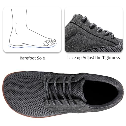Oltyutc Barefoot Shoes Mens Trainers Wide Fit Shoes Grey Size 8 UK — view 5