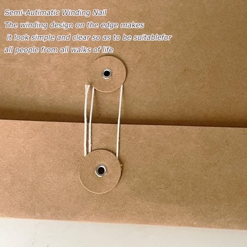 10Pcs A4 Kraft Paper Document Bags Khaki File Wallet Folders Pockets Paperwork Organiser with String Business Report Holder Closure Envelope Letter Storage Pouch Foolscap Bag for Office School — view 3