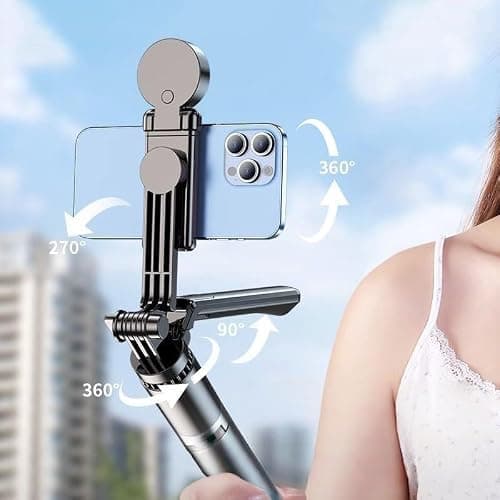 Phone Tripod & Selfie Stick, 180cm Aluminum All in One Extendable Tripod for Smartphone, Portable Travel Tripod Stand with Wireless Remote Control for Phone/Samsung/Android/Camera — view 5