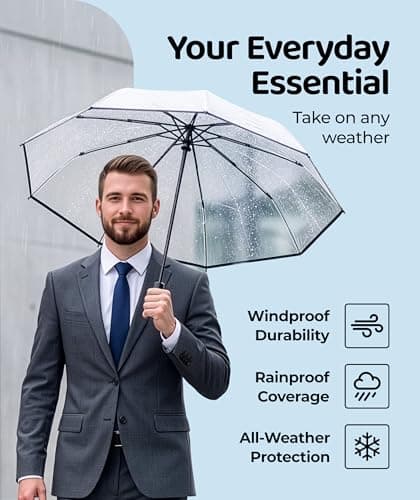 Repel Windproof Travel Umbrella - Compact & Withstands Winds up to 100MPH, Strongest Premium Auto Folding Umbrella for Rain and Sun - Durable, Light & Portable for Women & Men, Fits Backpack & Cars — view 6