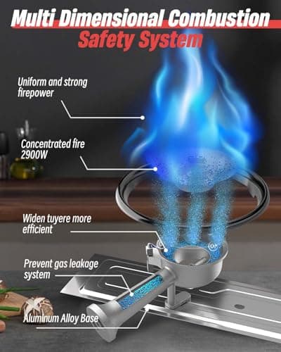 Gas Camping Stove Windproof Portable, Practical Camp Stove with Carry Case for Outdoor BBQ Party Camping Cooking, Gift for Outdoor Enthusiasts — view 2