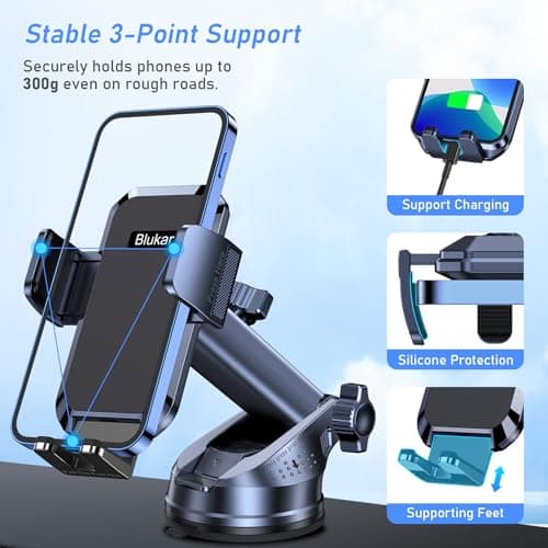 Blukar Car Phone Holder, Adjustable Car Phone Mount-Upgraded Strong Suction — view 4