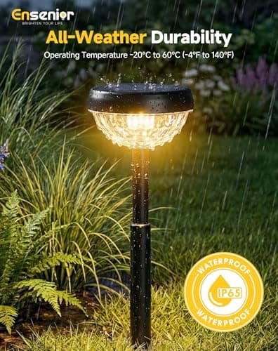 Ensenior Solar Lights Outdoor, 8 Pack, Warm White, Unique Light Pattern — view 5
