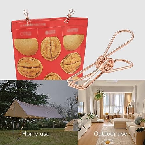 UMCHU 50 Mini Clip for Photos, Outdoor Tent Canvas, Red and Gold Binding Clips, Snack Closure — view 4
