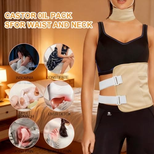2PCS Castor Oil Wrap Kit, Reusable Detoxification Wrap for Liver — view 3