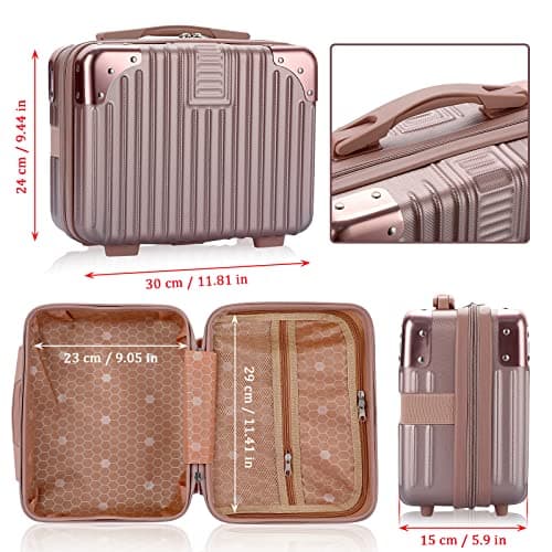 TOLIDA Makeup Travel Case with Elastic Band and Soft Handle, Pink — view 2